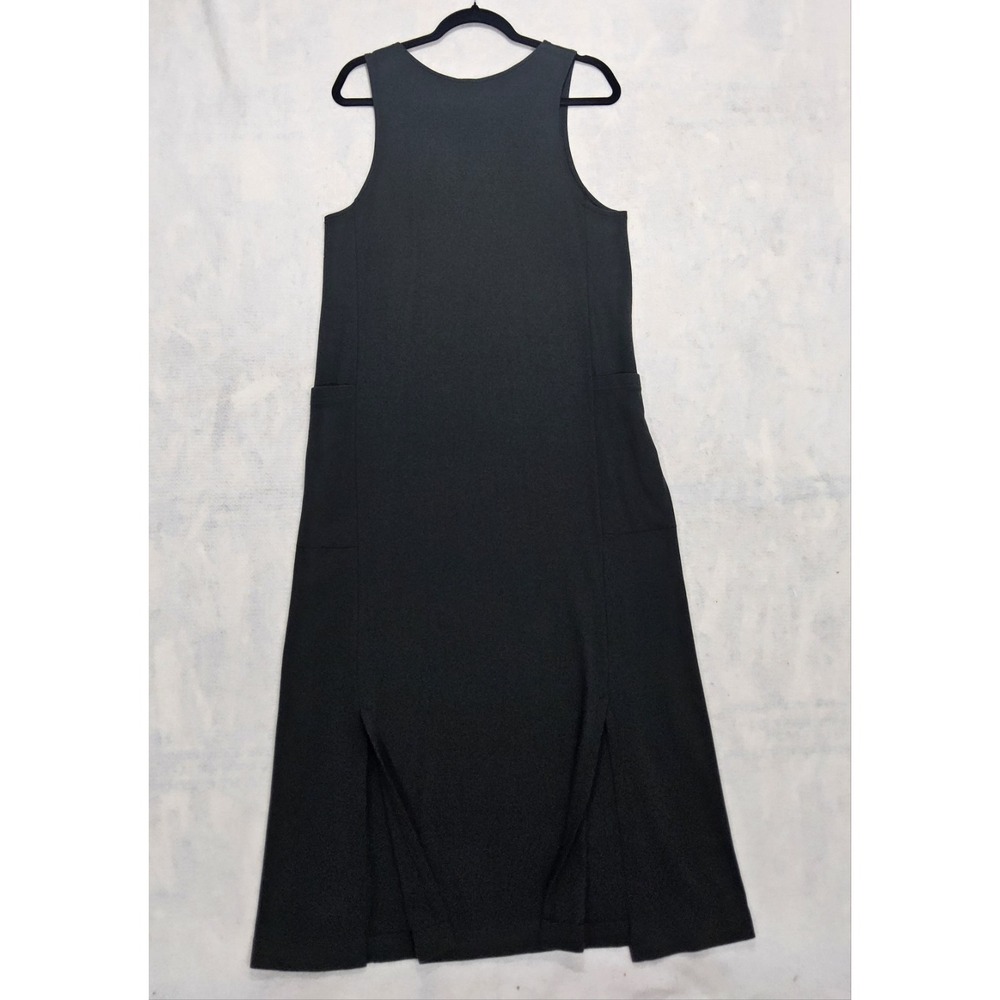 Peruvian Connection Dress Sz M 8 10 Black Jumper Maxi Pockets Long Pima Cotton - Picture 8 of 9